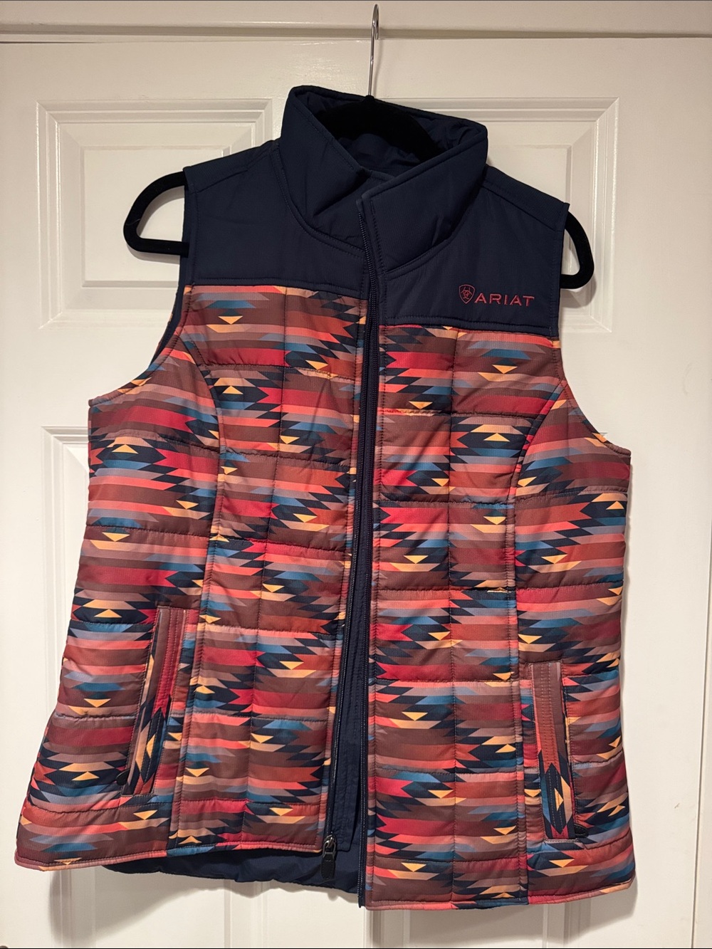 Ariat Navy & Multi Aztec Quilted Puffer Vest